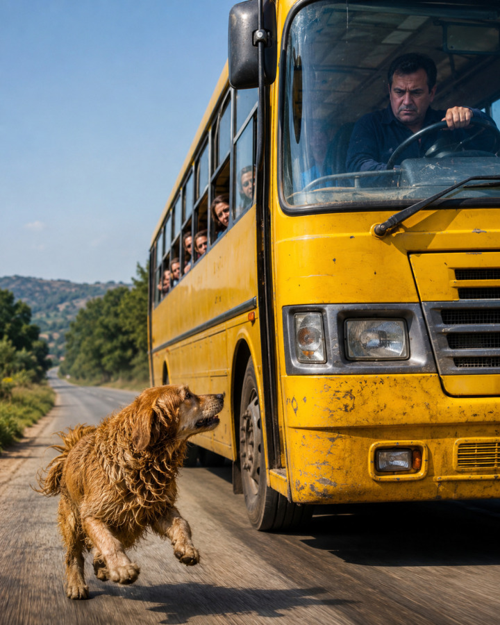 הכלב הופיע משום מקום, רדף אחרי האוטובוס במשך קילומטרים ואז לפתע זינק מתחת לגלגליו — ומה שהוא עשה אחר כך הותיר את כל הנוסעים ללא מילים...
